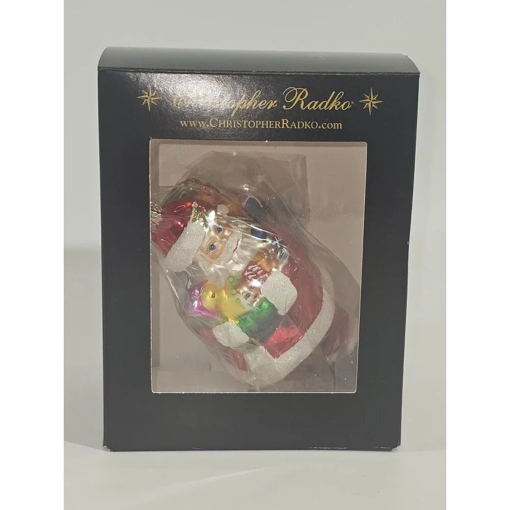 NEW NIB VTG Christopher Radko Sweet Roll Santa‎ 3011309 Blown Glass Ornament